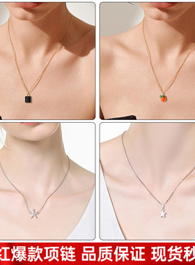柿柿如意项链可爱小柿子锁骨链