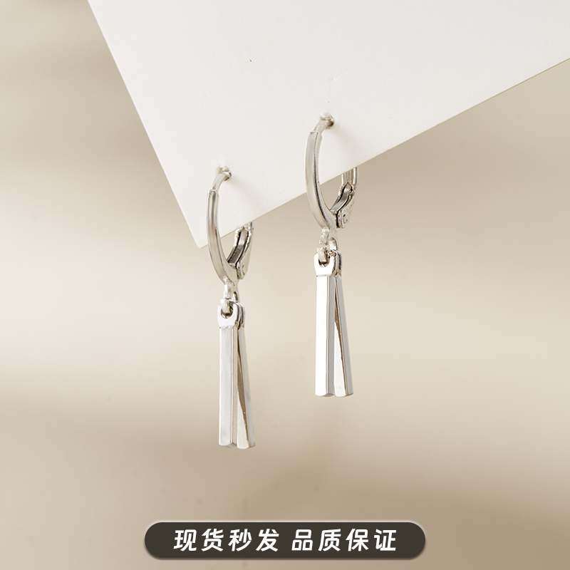 耳环极简双棒耳扣长条一字耳钉