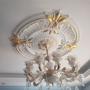 饰材料欧式 天花吊顶装 圆形灯池灯座 300cm欧式 PU灯盘直径90