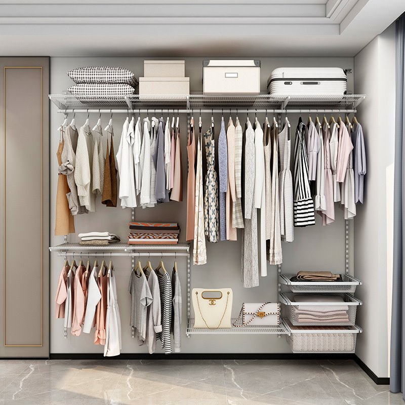 美达斯2.5米衣帽间简易衣柜开放式储物间收纳衣柜全屋收纳衣橱