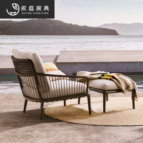 阳台桌椅藤椅三件套现代简约休闲户外圆桌小腾椅子茶几组合靠背椅