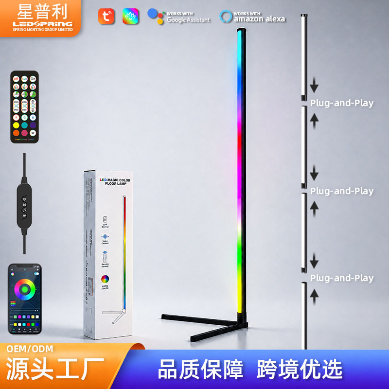跨境热销即插即亮led落地灯客厅沙发北欧高级感智能控制rgb氛围灯