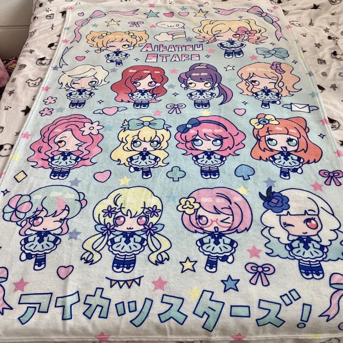 偶活星代二次元法兰绒保暖毛毯