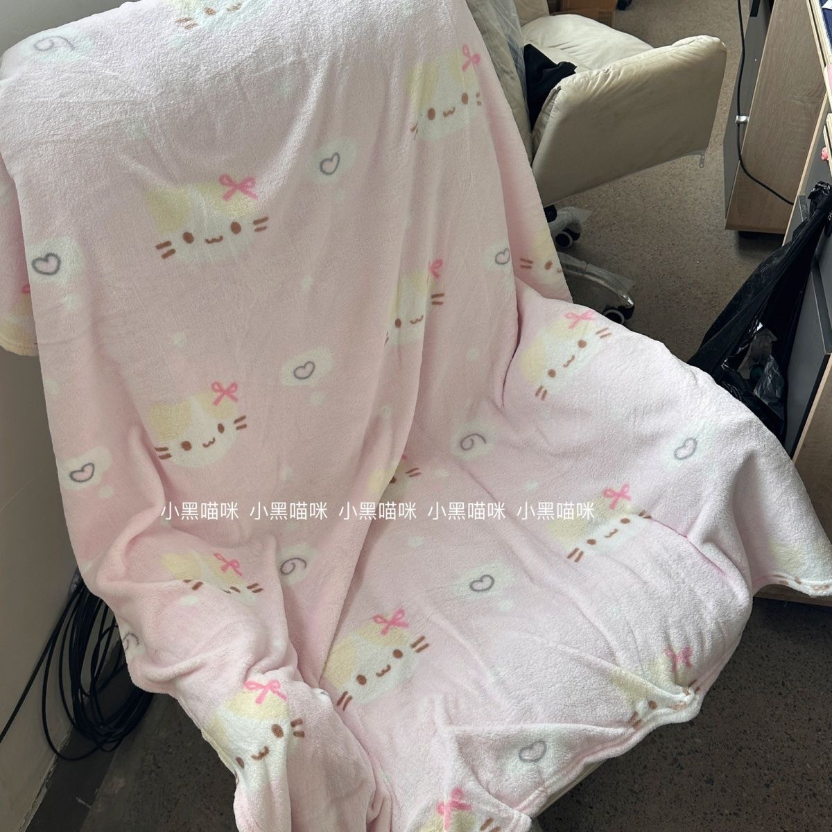 自制棉花糖猫毛毯办公室午睡毯子