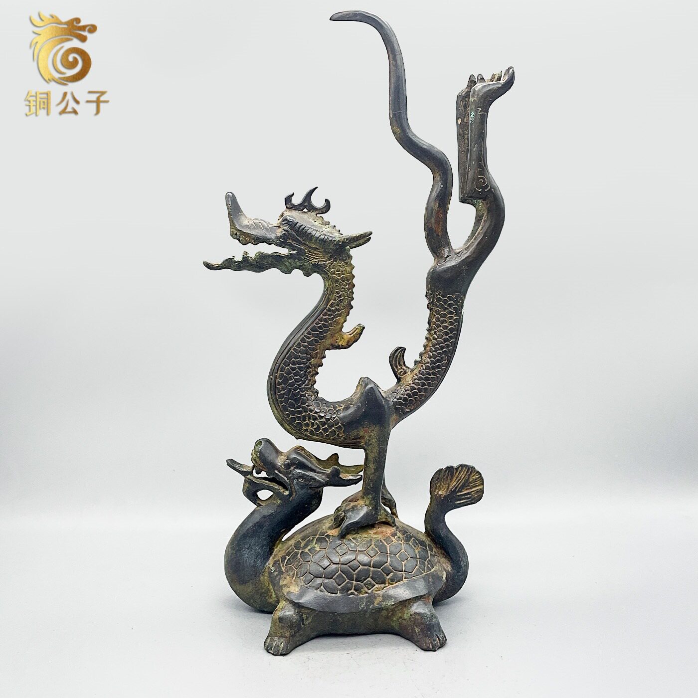 仿古青铜器龙龟工艺品动物造型吉祥如意摆件古玩铜器批发厂家直销