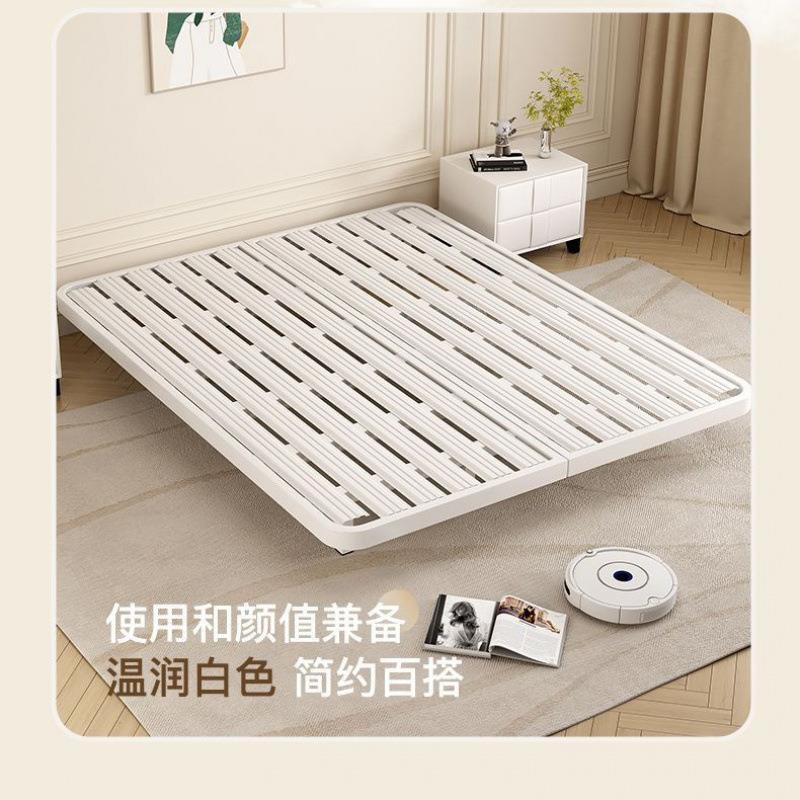 日式简约无床头悬浮床架子龙骨架家用铁艺床加厚可单人双人铁架床