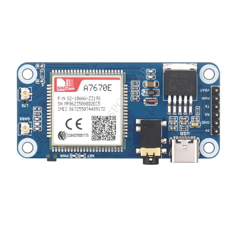树莓派A7670E扩展板Cat-1/GSM/GPRS/GNSS 支持LTE Cat-1 / 2G网络
