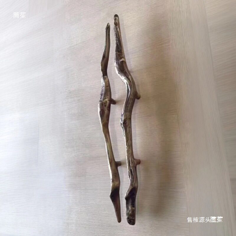 树枝门拉手豪华酒店玻璃门拉手双开门把手创意树杈门把手