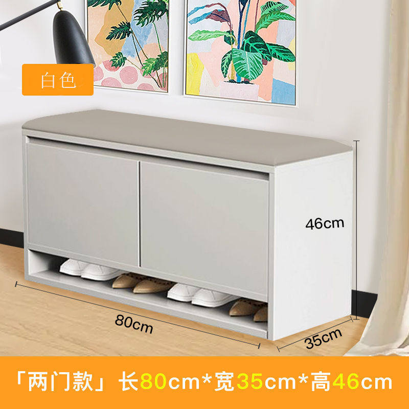 实木玄关多层可坐鞋柜