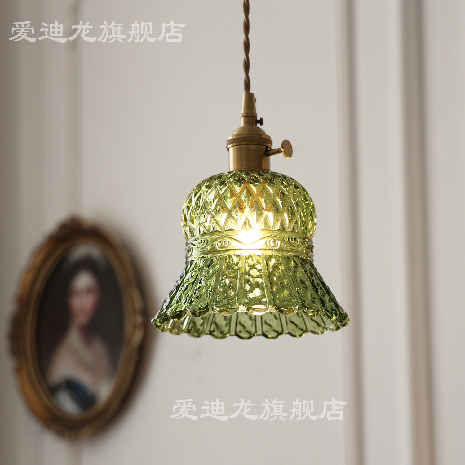 复古黄铜玻璃凤梨小吊灯日式民宿主卧床头灯创意个性咖啡厅吧台灯