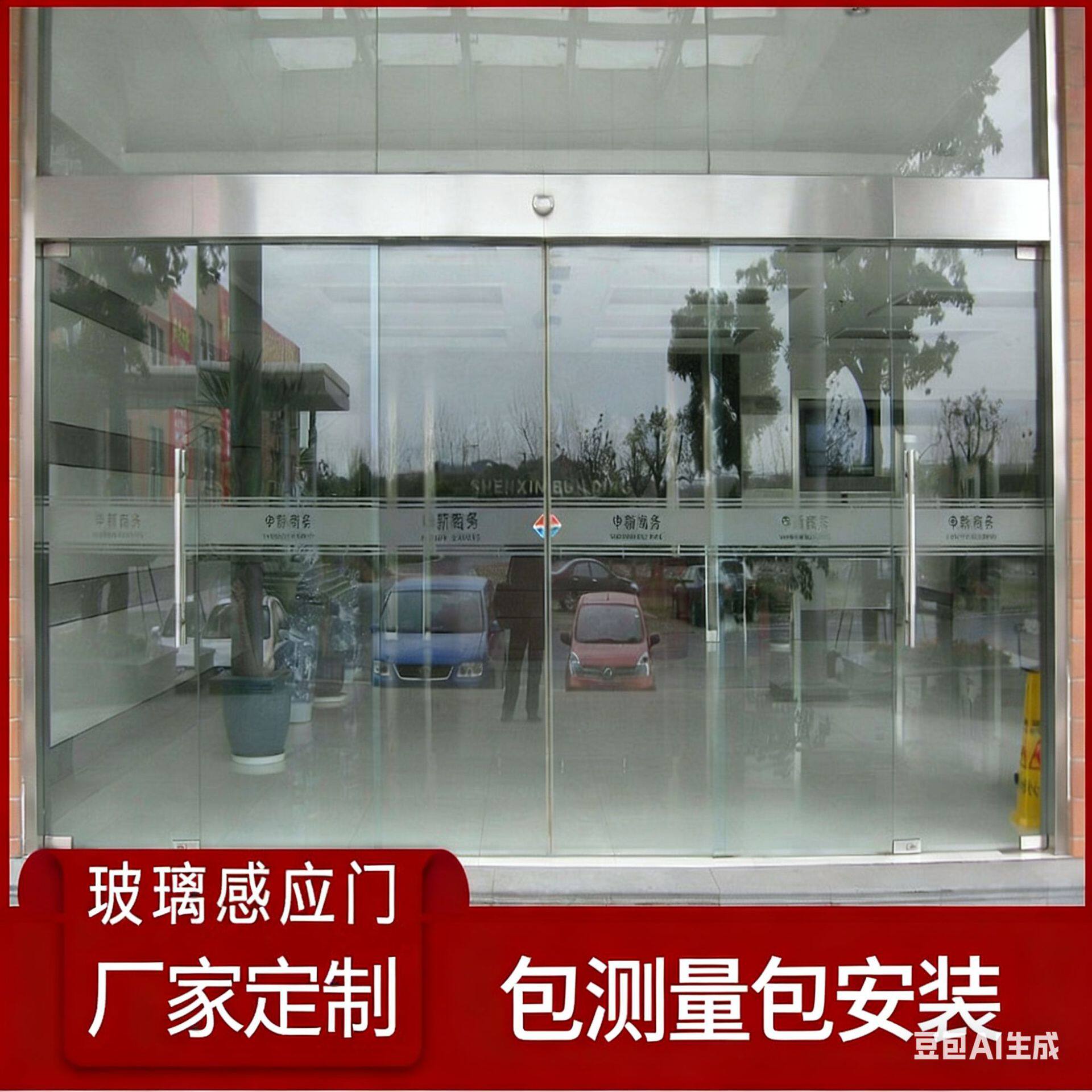 【玻璃自动感应门】四川厂家直销订置自动玻璃门商场办公楼通用