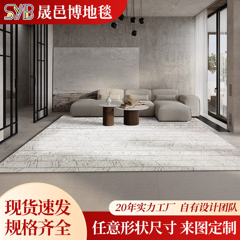 客厅地毯定制法式淡雅酒店家用耐脏易打理硅藻丝卧室床边地毯地垫