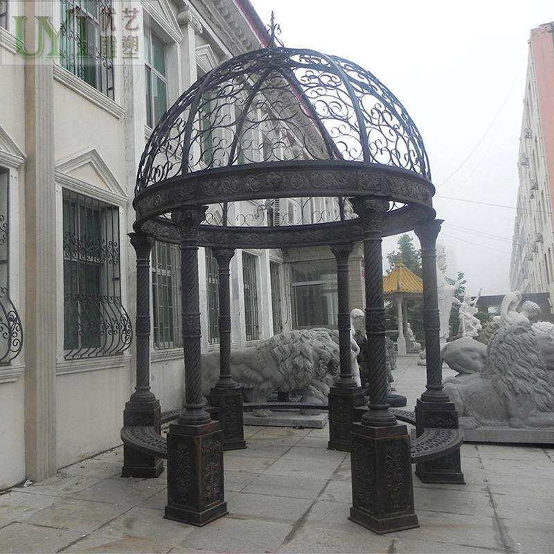 工厂供应欧式铸铁凉亭园林景观圆顶铁艺亭子现有模具工厂热销精品