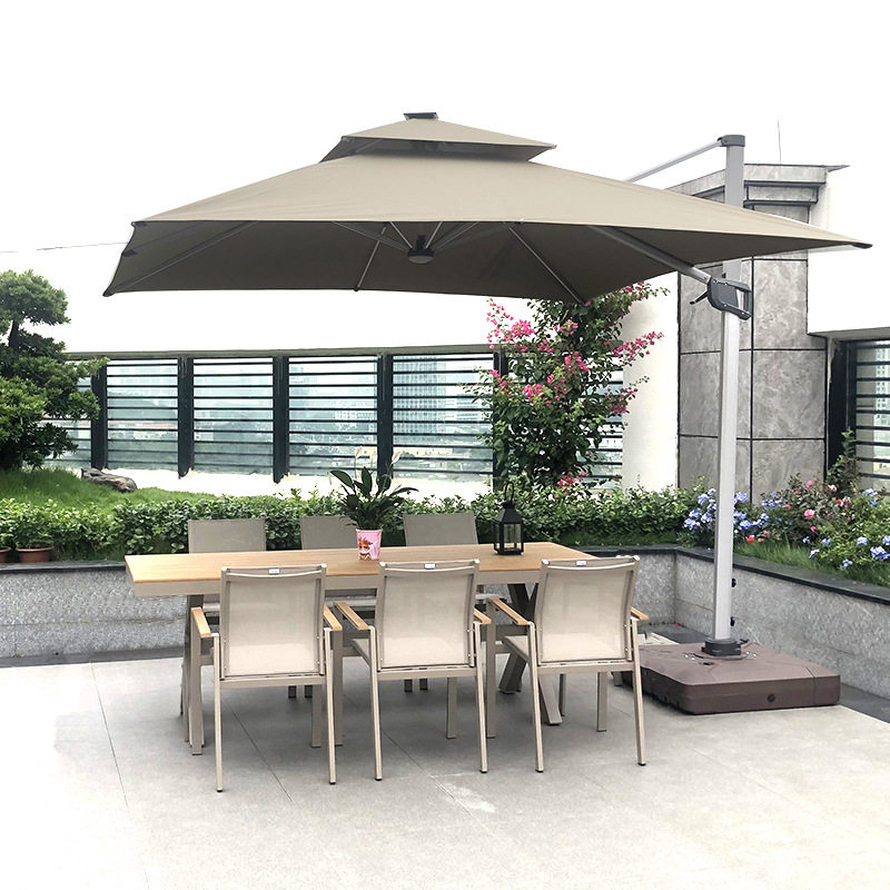 户外桌椅铝塑木防腐木休闲花园大桌别墅酒店露天庭院桌椅组合