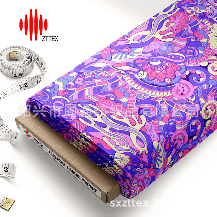 ZTTEX 数码印花 中国绍兴 跨境供货 亚麻席布料