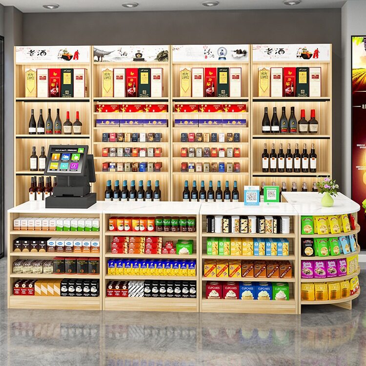 烟柜收银台一体便利店超市背柜烟酒柜转角烟柜组合吧台烟酒展示柜