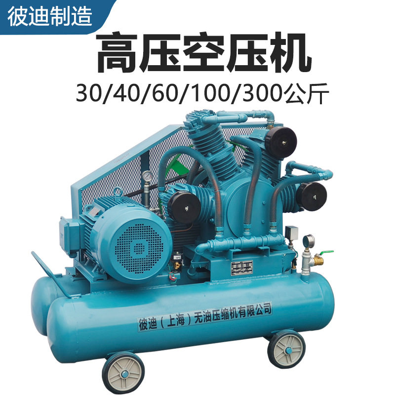高压空压机无油30/40/100公斤30mpa管道检测60公斤吹瓶空气压缩机