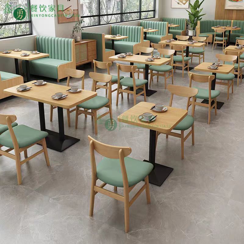 餐饮商用实木卡座桌椅批发
