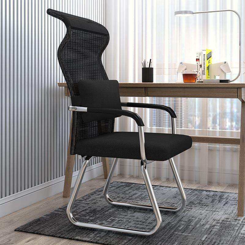 办公电脑椅子简约久坐会议室弓形网椅带头枕加高座椅学生宿舍椅子