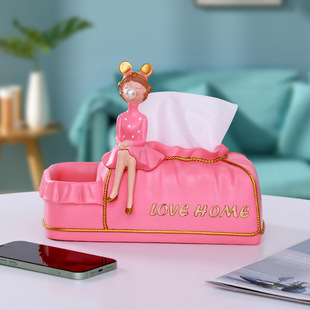 客厅创意抽纸盒客厅纸巾轻奢纸盒创意收纳摆件纸巾盒家用装 饰花瓶