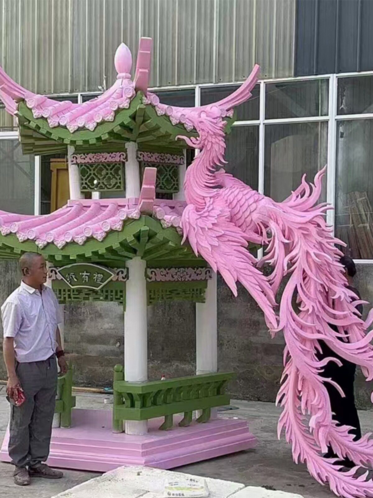中式婚礼亭子飞马泡沫雕塑