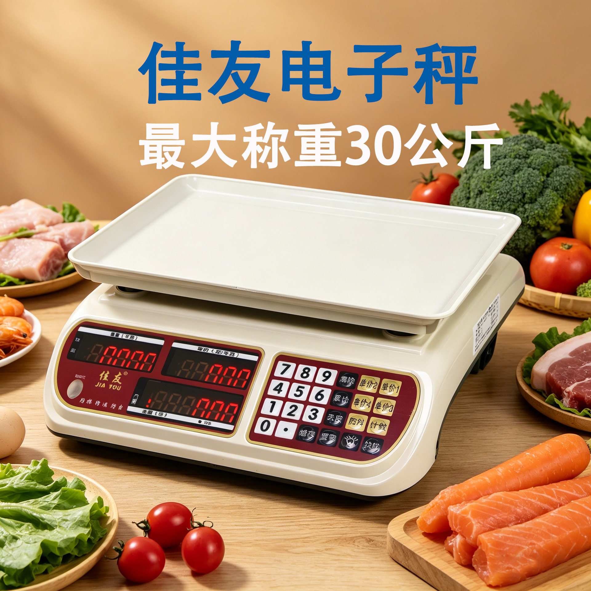 佳友30kg电子计价秤卖菜水果