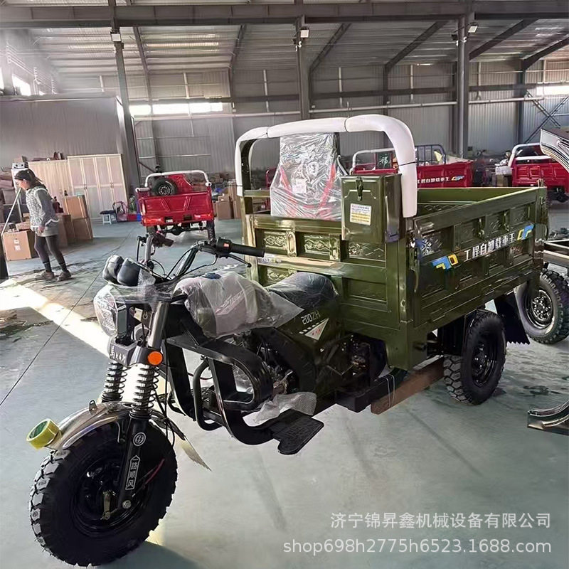 出口三轮汽油摩托车农用载重王三轮摩托车动力自卸翻斗货运燃油车