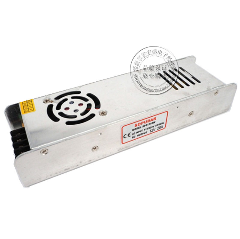 12V20A监控电源240W LED长条形电源集中电源