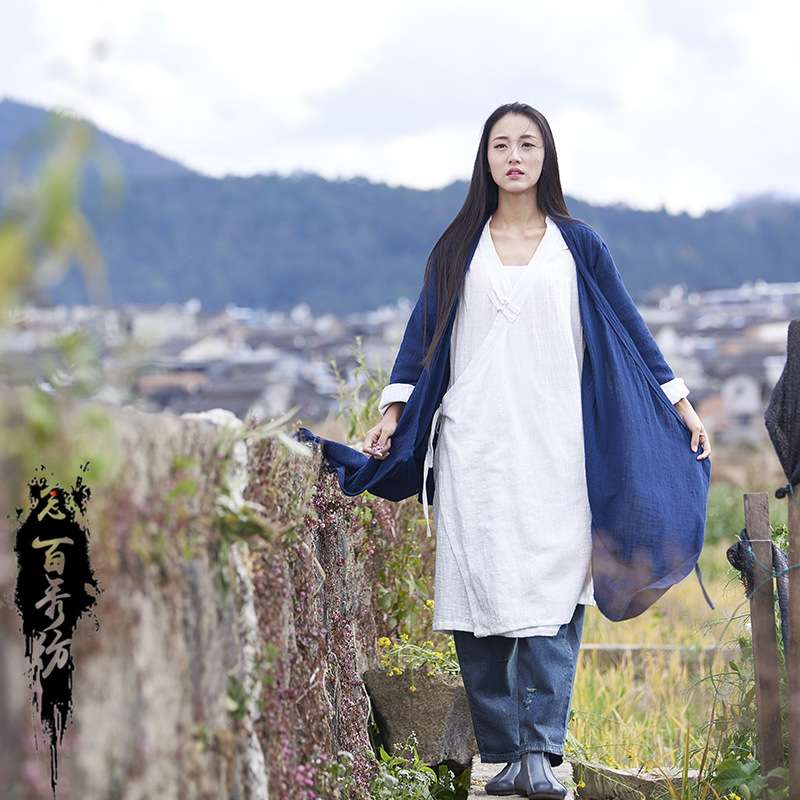 2025春夏棉麻女装新品禅意茶服国风复古盘扣竹节女式长袖外衣外套