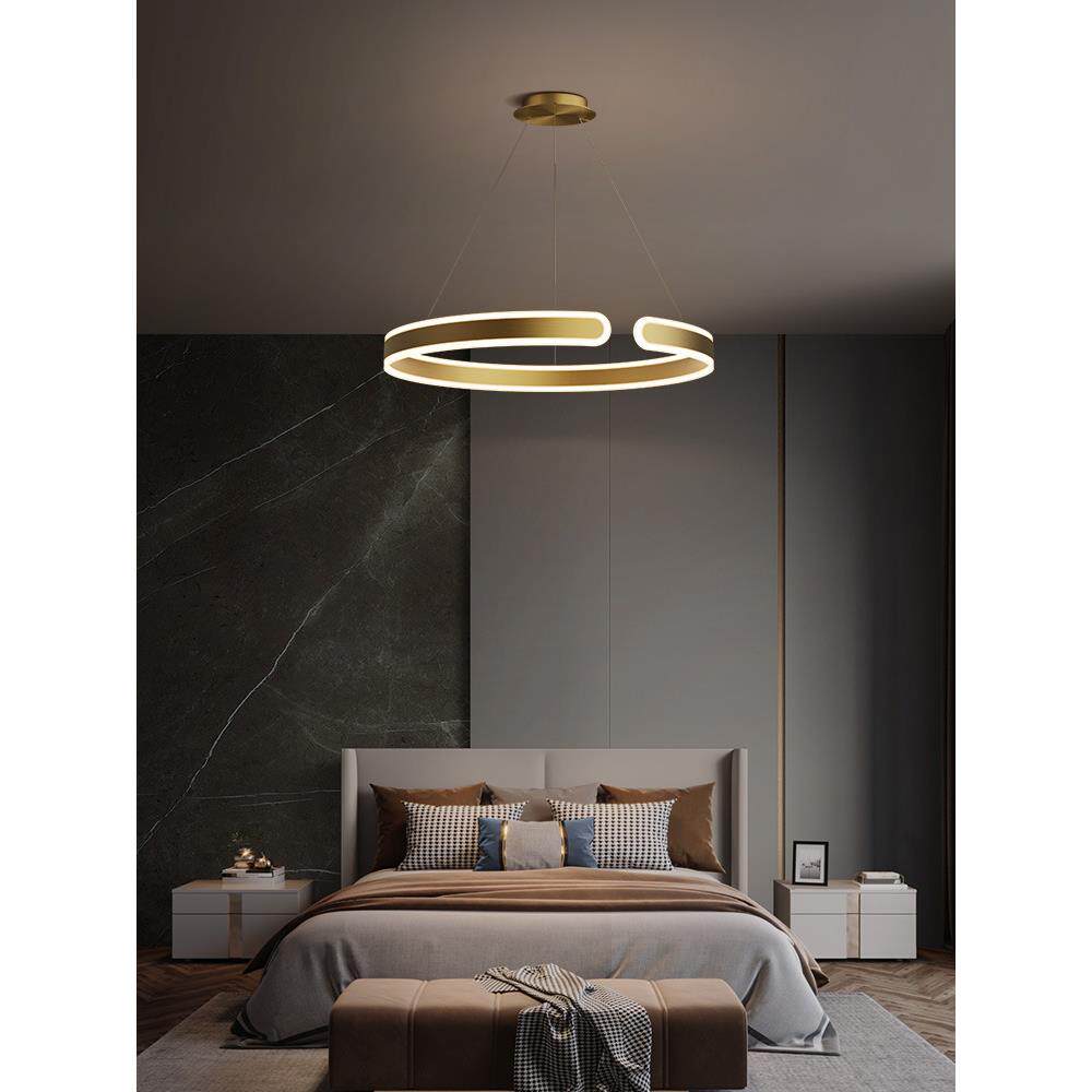 全铜轻奢卧室吊灯现代简约餐厅吊灯饭桌灯个性书房灯新款北欧灯具