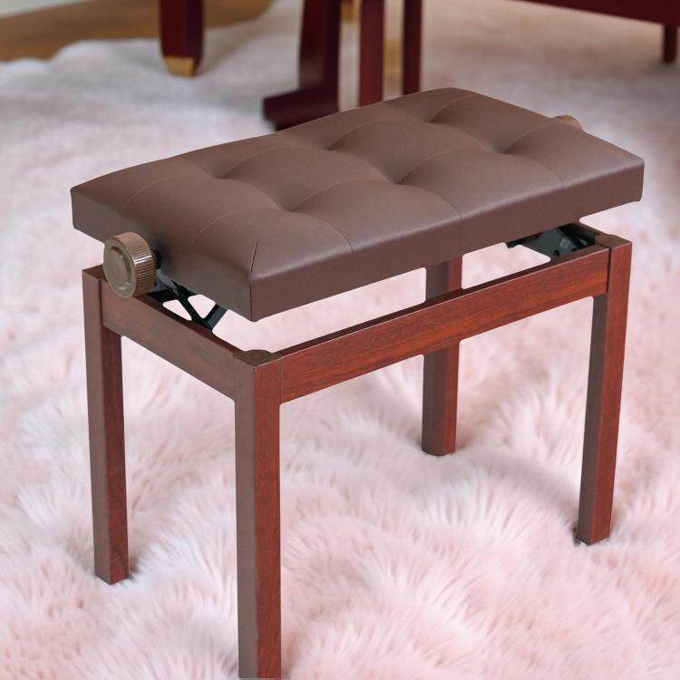 钢琴凳单人书箱可调单人椅子升降古筝凳子实木腿胡桃木色传供