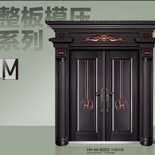 新款锌合金大门家用防盗门对开门双开门自建房大门入户门防盗门