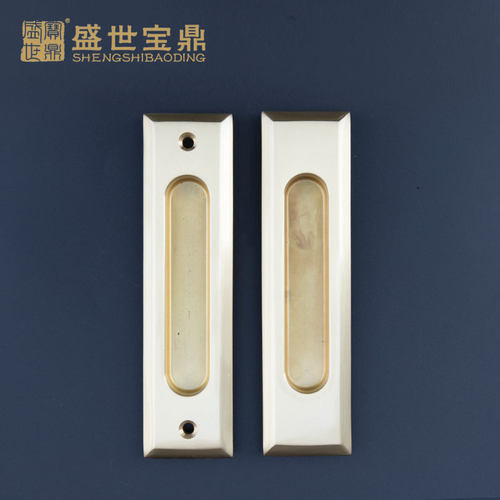 厂家静音移门锁YM535铜拉丝移门锁钩锁推拉门锁卧室内锁铜锁门锁