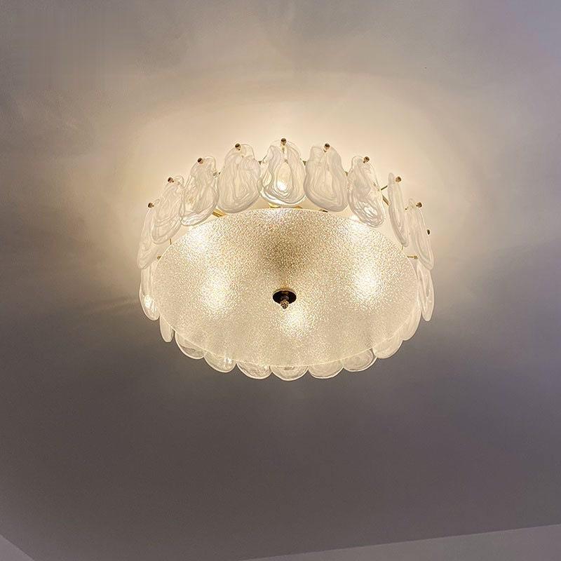 法式复古现代简约轻奢云雾玻璃吸顶灯美式卧室书房客厅水晶玻璃灯