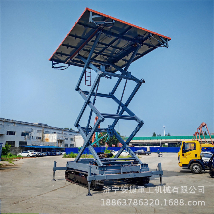 光伏工程液压履带折叠升降平台车