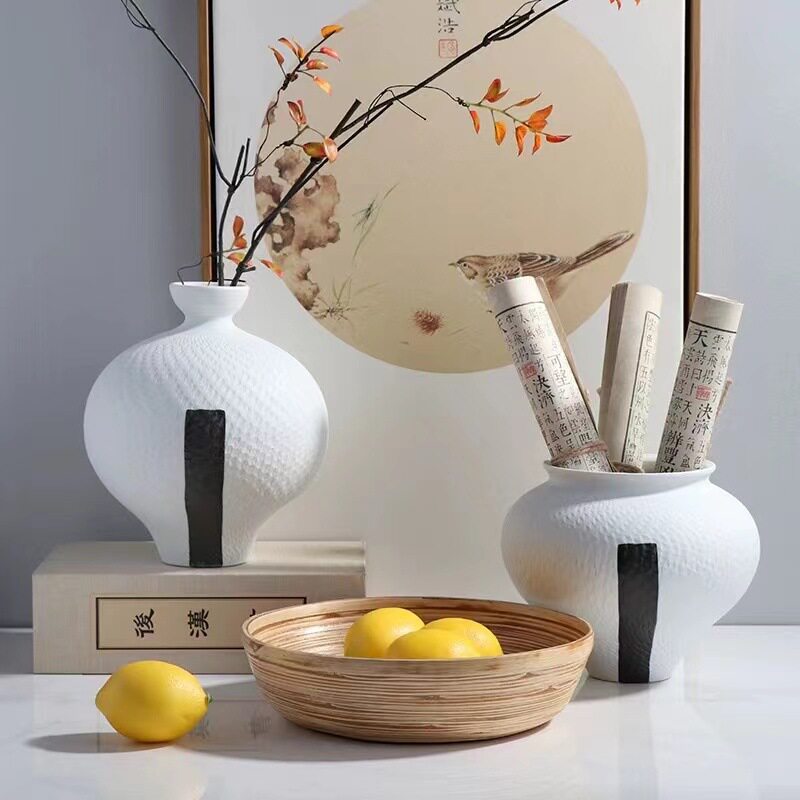 欧式轻奢圆肚插花花器摆件客厅茶几餐桌酒店家居桌面花瓶软装饰品