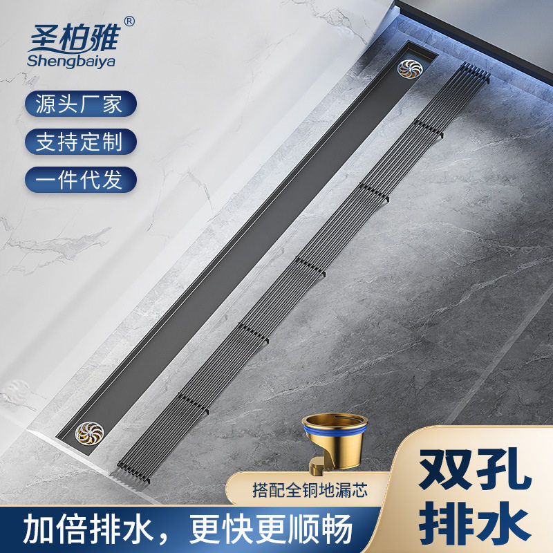 304不锈钢双孔防臭地漏