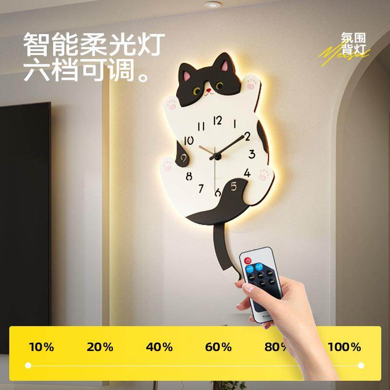 网红钟表客厅2024新款简约现代装饰挂钟家用创意时钟挂墙木