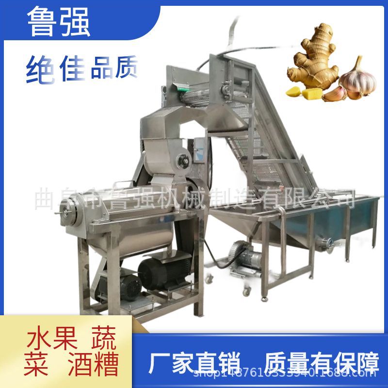 清洗榨汁设备 鲁强供应生姜大蒜破碎榨汁机 蒜汁姜汁提取浓缩设备