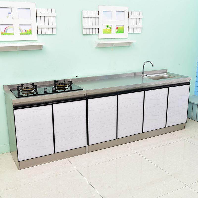 新款简易橱柜租房用家用厨房不锈钢水槽柜组装厨柜经济型灶台