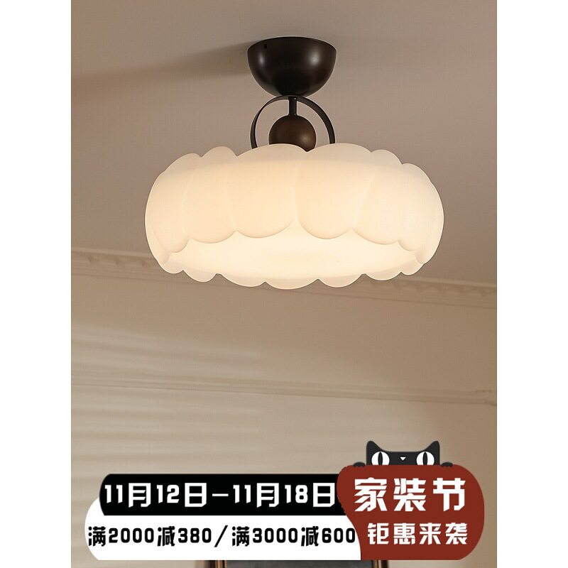 DZ卧室吸顶灯中古奶油风主卧公主房全光谱灯具现代简约led书房