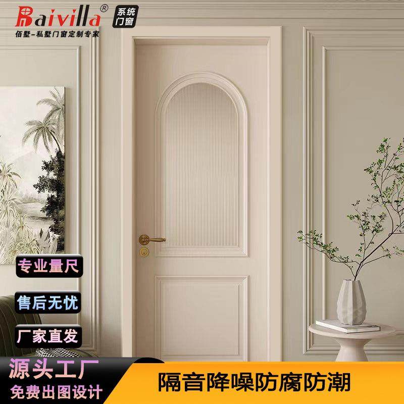 木门实木烤漆门法式双开门卧室门书房门木门卫生间门玻璃门