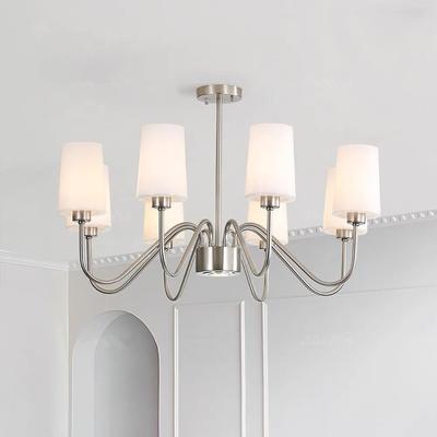 客厅吊灯餐厅现代美式中古风卧室灯简约大气奶油风中山灯具