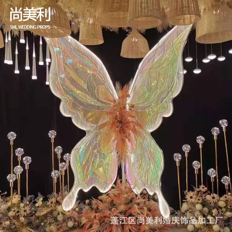 尚美利婚庆铁艺发光蝴蝶路引灯