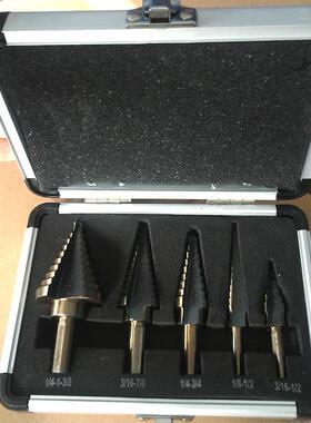 5件套五件套阶梯钻5PC英制铝盒装