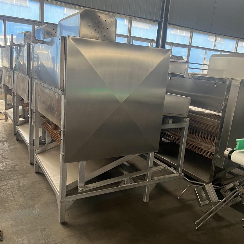 家禽七辊卧式鸡鸭脱毛机现货自动屠宰设备小型白鹅脱毛机厂家