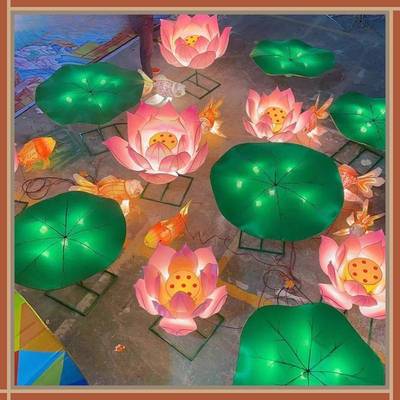 孔明灯笼天幕灯光节灯会庙会灯展游乐园公园商场防水湖面水面花灯