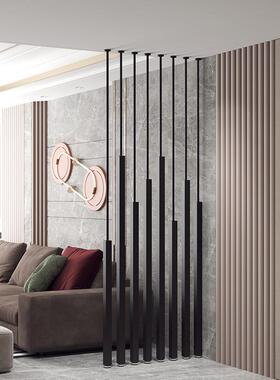 家PF2101玄用客厅铁艺竖屏餐厅饰简约竖条座屏白隔断酒店黑色装关