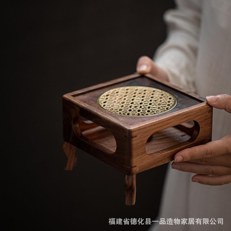 温黑胡桃木温茶炉OPQ花茶壶烛加热茶烤茶炉蜡家用酒店保煮茶器暖
