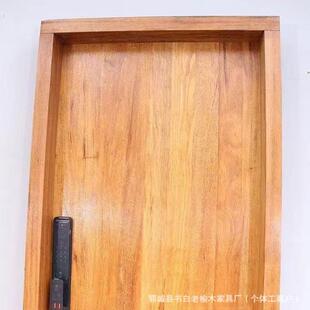 老榆木入古户门341民宿庭院平开复老榆饰木装木门实木做门旧卧室